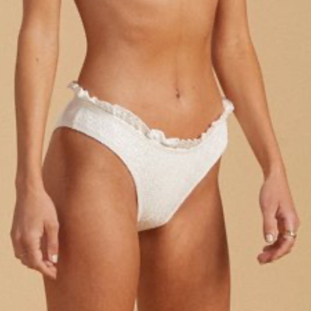 Billabong White Salty Blonde By the Seashore Bondi Bikini Bottom Size Large